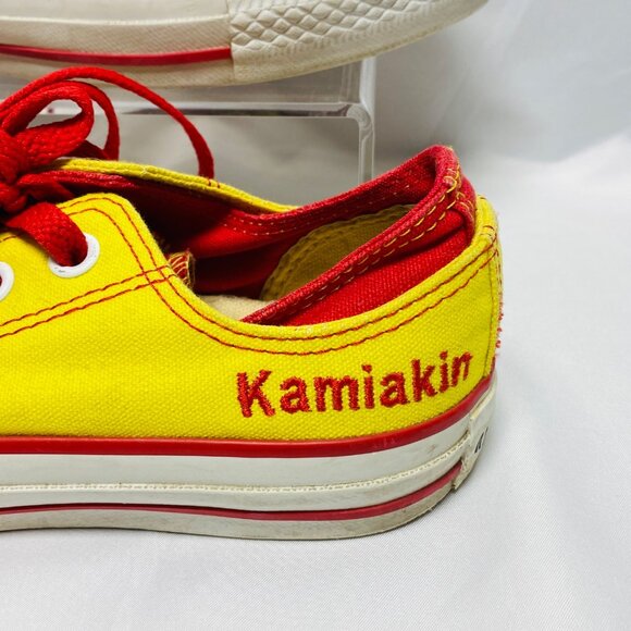 Converse All Star Yellow Red Canvas Low-Top Sneakers Sz Men 5 Women 7 Kamiakin - Picture 2 of 14